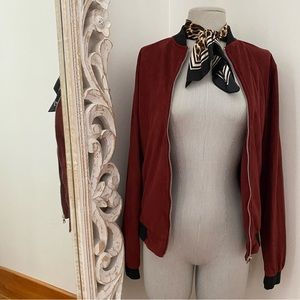 Burgundy Bomber Jacket